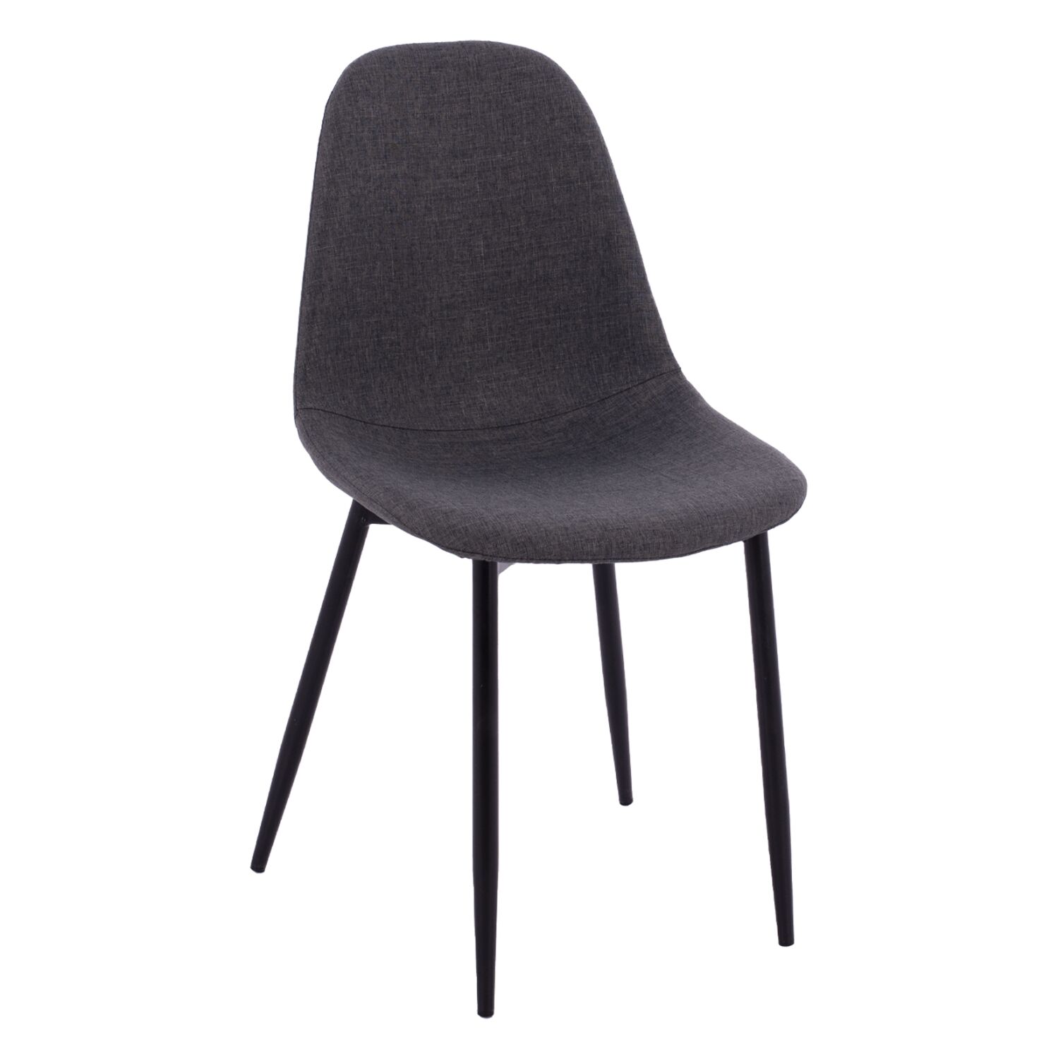 Dining chair Leonardo HM00100.16 with metallic legs and dark grey fabric 43,5x59x84 cm.