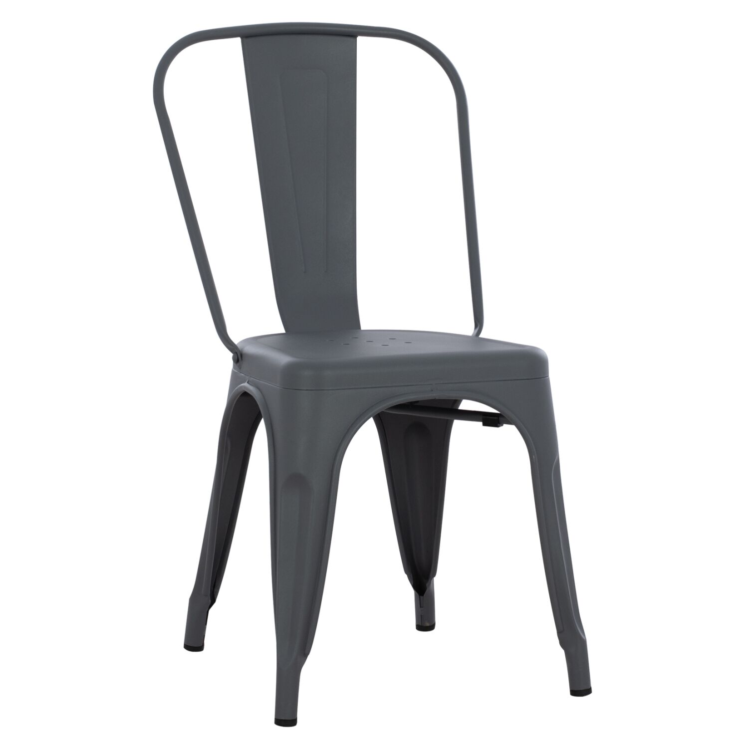 Metallic chair MELITA HM8641.10 in grey 43x50x82Hcm