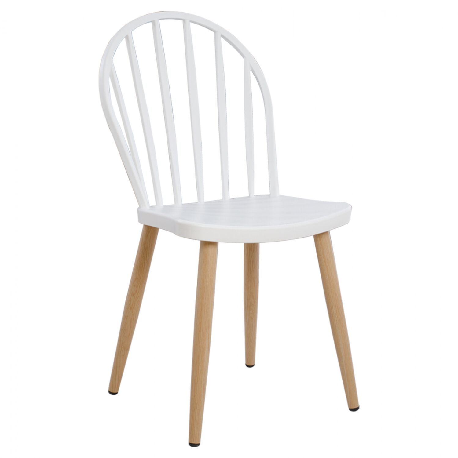 Polypropylene chair HM8118.01 White with metallic legs 47x50,5x93 cm