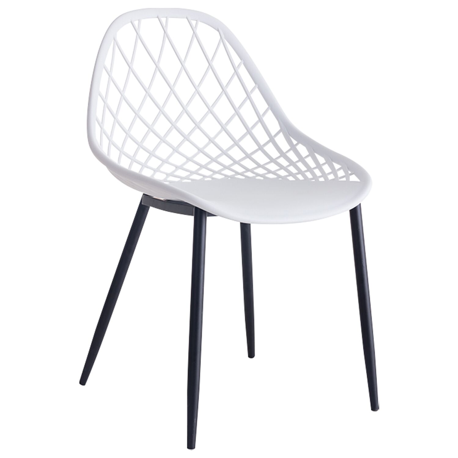 CHAIR POLYPROPYLENE HM9524.01 IN WHITE COLOR WITH BLACK METAL LEGS 52x53x82Hcm.