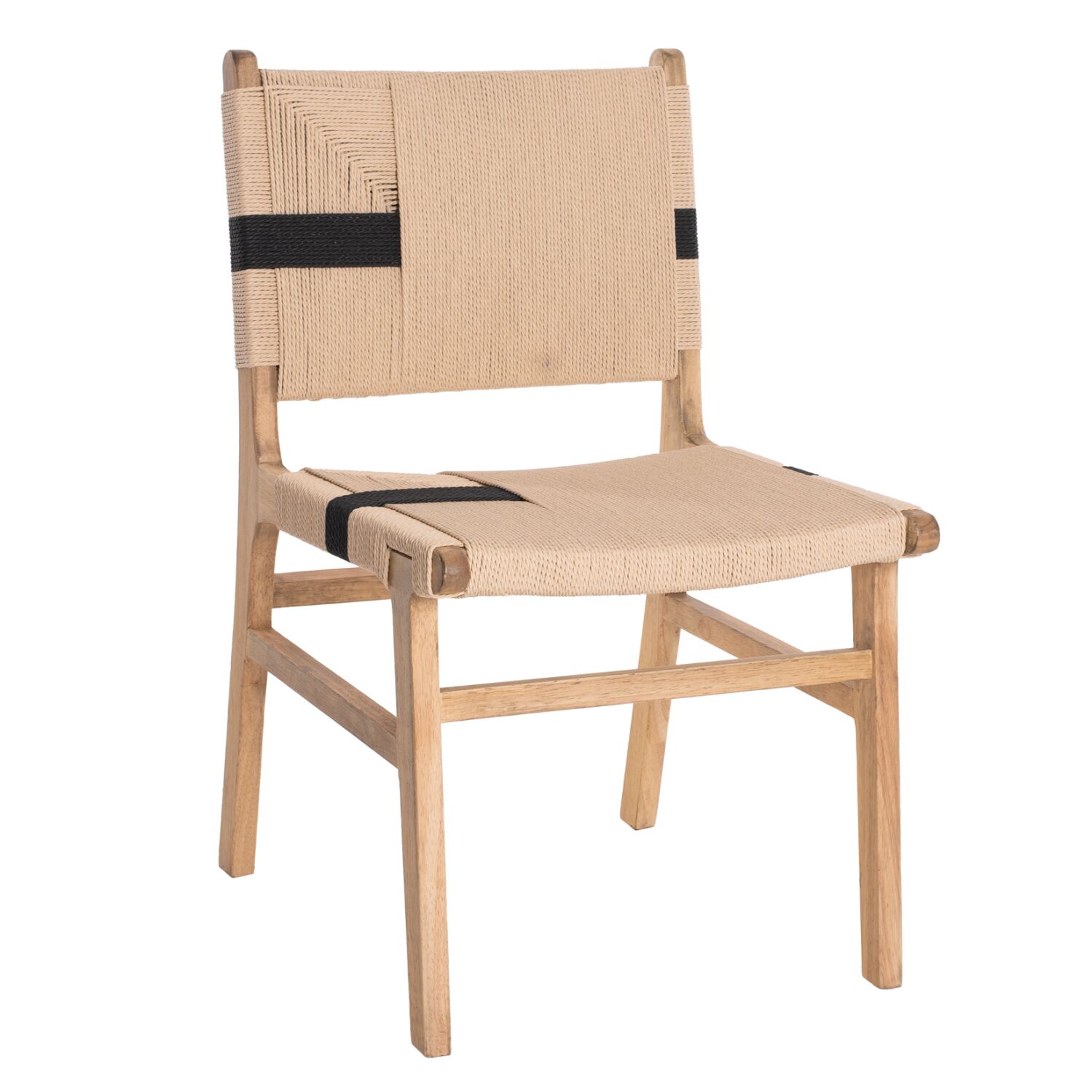 LEISURE CHAIR RUBBERWOOD AND ROPE IN NATURAL RUSTIC COLOR 50x60x88Hcm.HM9323.01