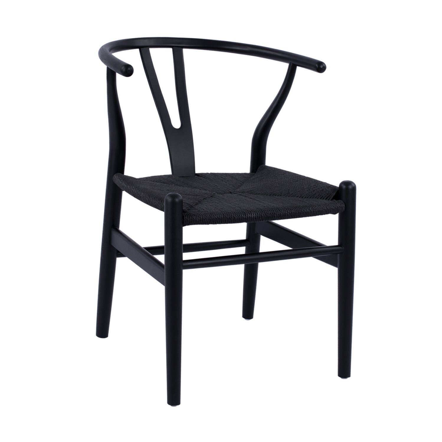 DINING CHAIR FB98695.02 BEECH WOOD IN BLACK-ROPE IN BLACK 56x52x76Hcm