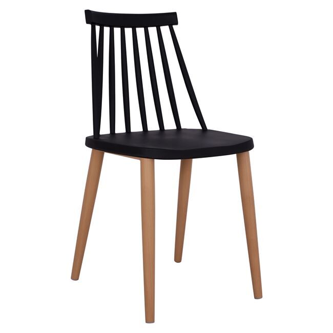 Dining chair HM8052.02 Vanessa Black with metallic legs 43x46,5x82cm