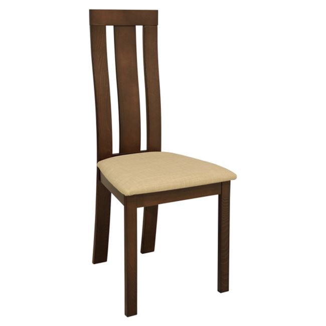Chair Wooden solid HM0070.01 Walnut color with beige fabric