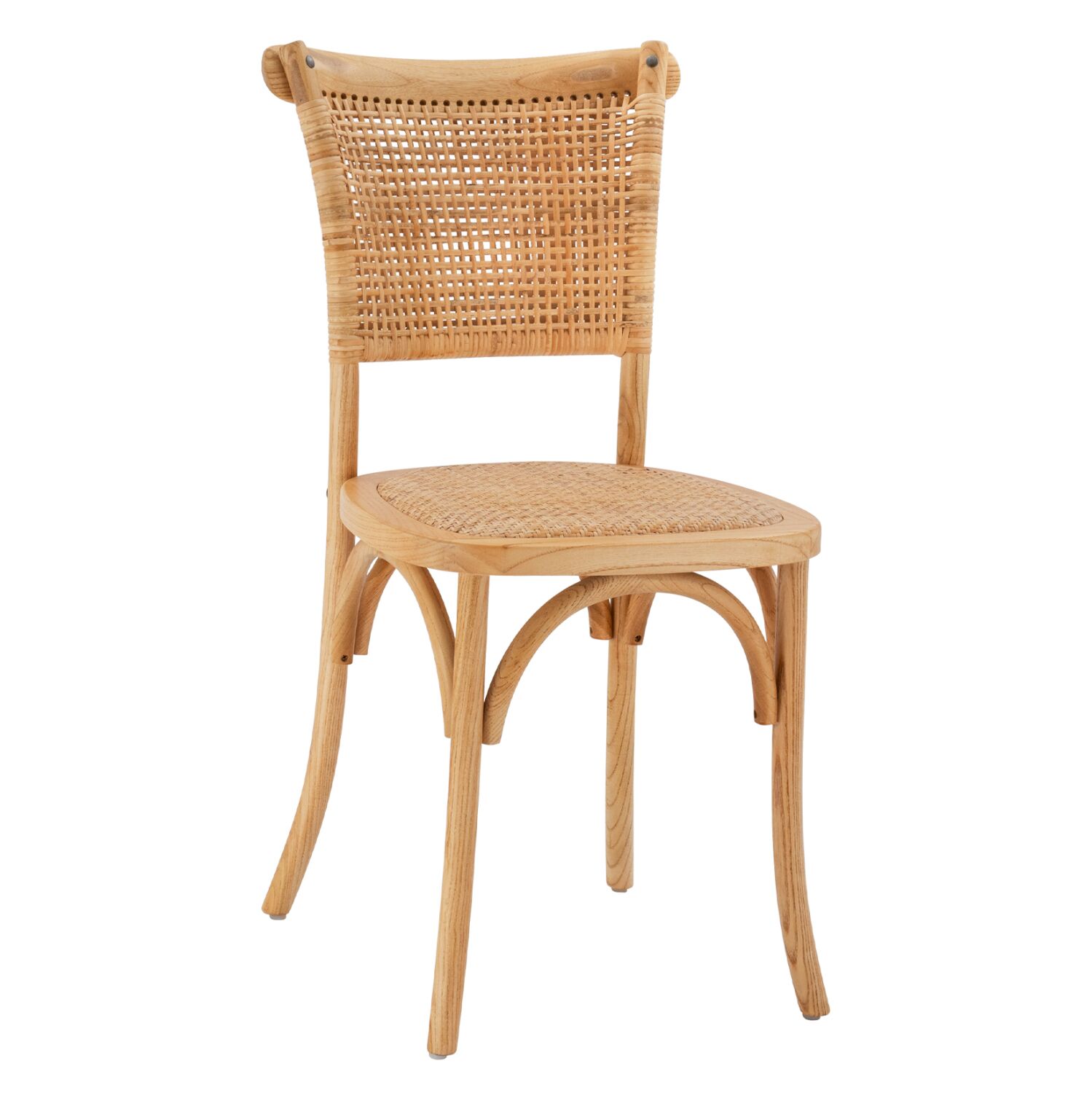 Wooden chair with rattan in natural shade HM8752.01 49x54x89cm