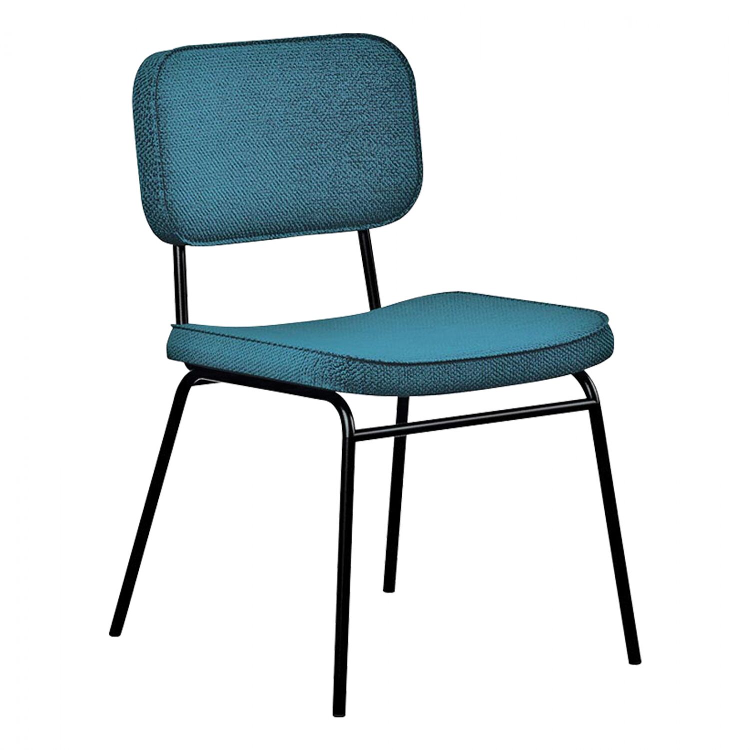 Metallic Chair TS329 with fabric seat blue