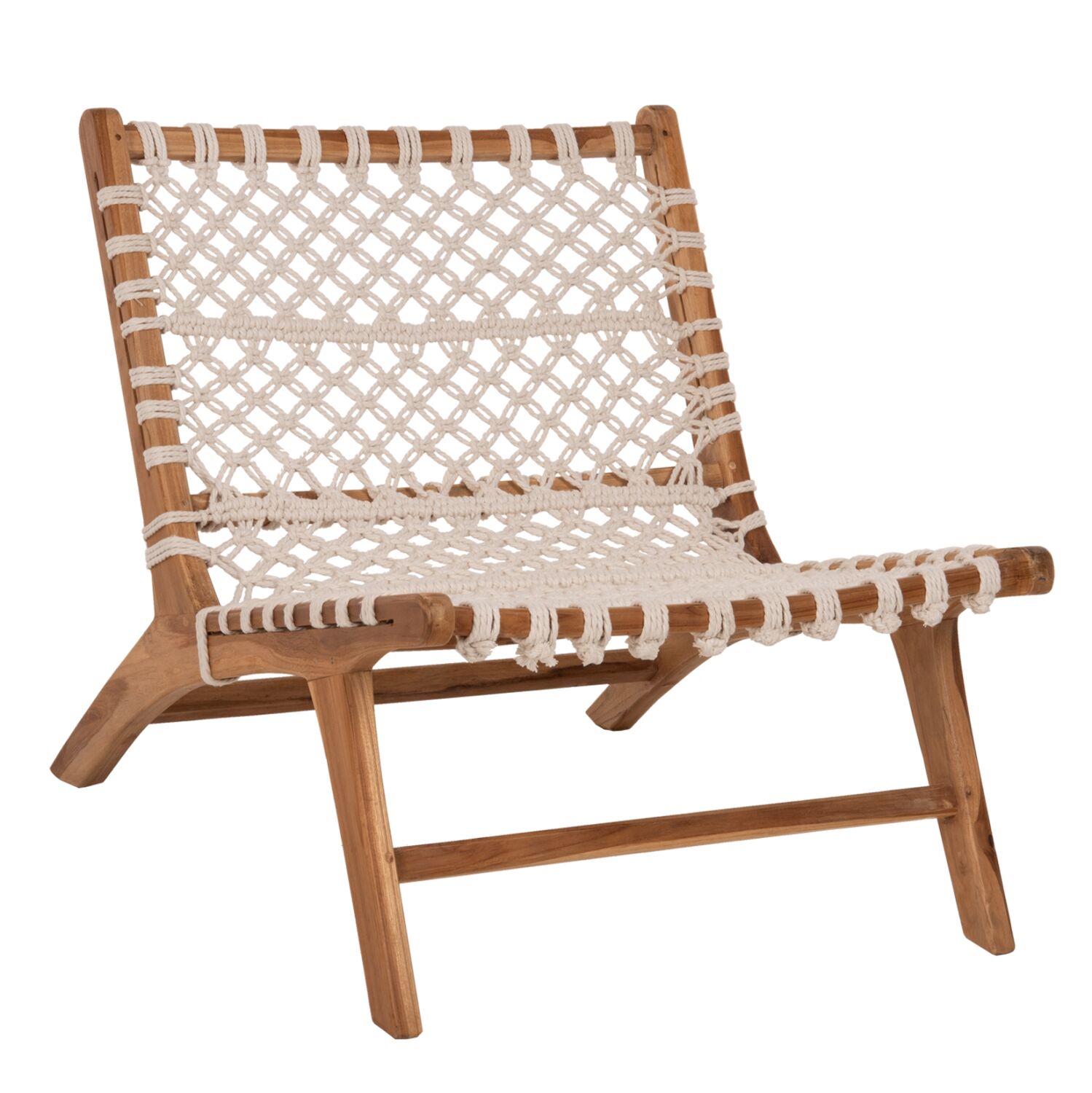 CHAIR TEAK WOOD NATURAL AND ROPE WHITE 65x78x68Hcm.HM9466.01