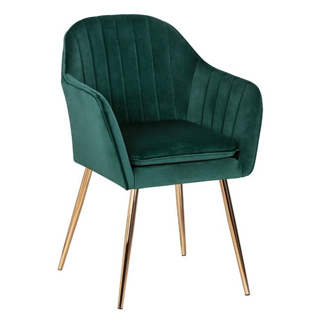 Armchair Sawyer HM8523.03 from velvet Cyppress Green color with gold legs 55x60x83 cm