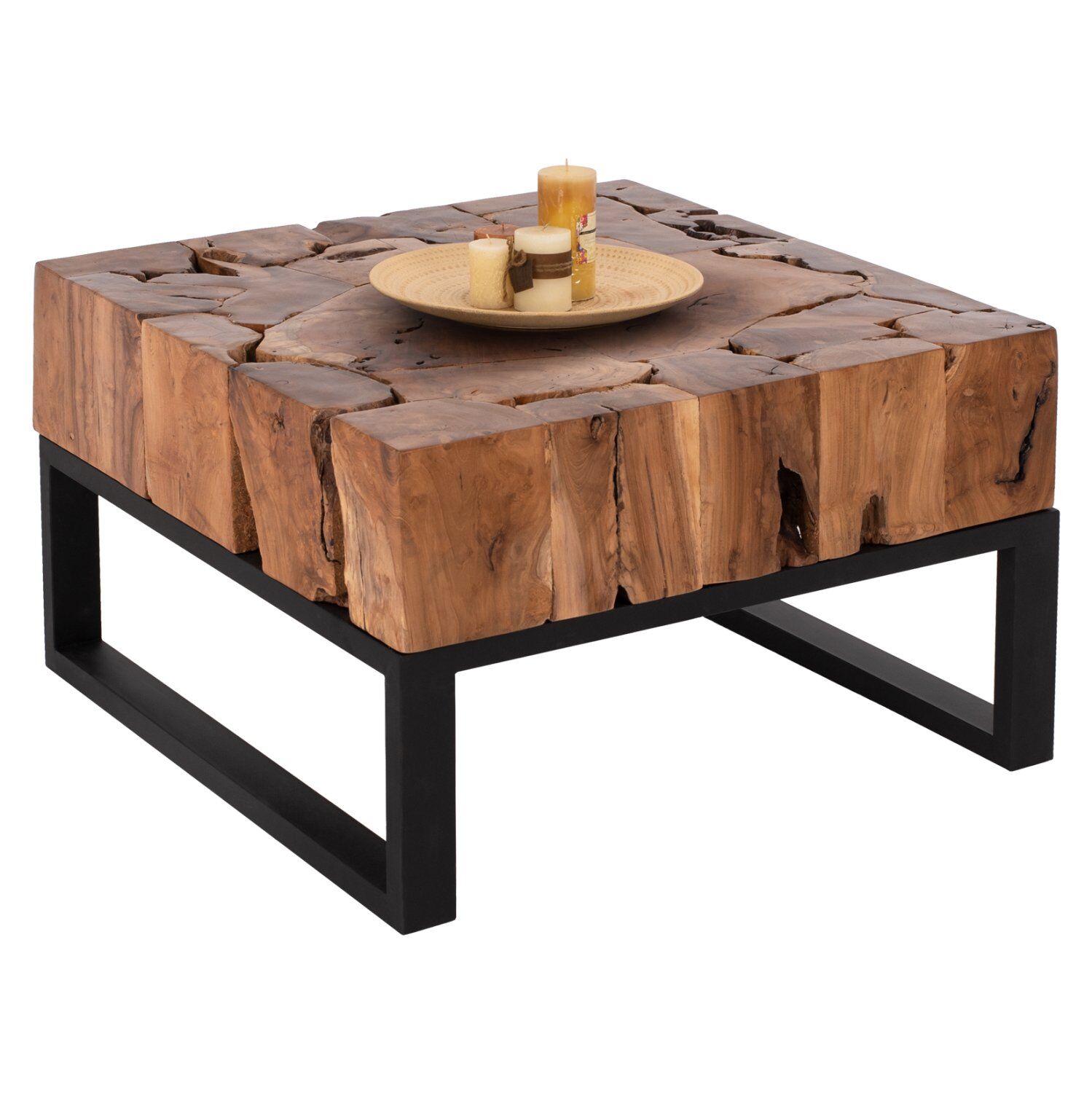 COFFEE TABLE HM9354 SQUARE SOLID TEAK NATURAL COLOR 80X80X48H