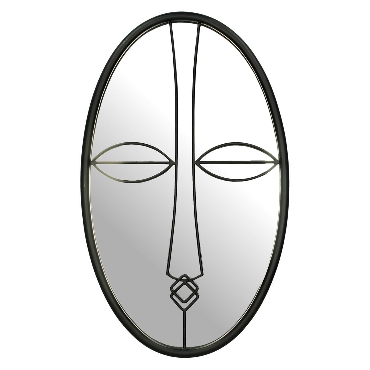 Mirror Face Metal Black 30x3x50cm