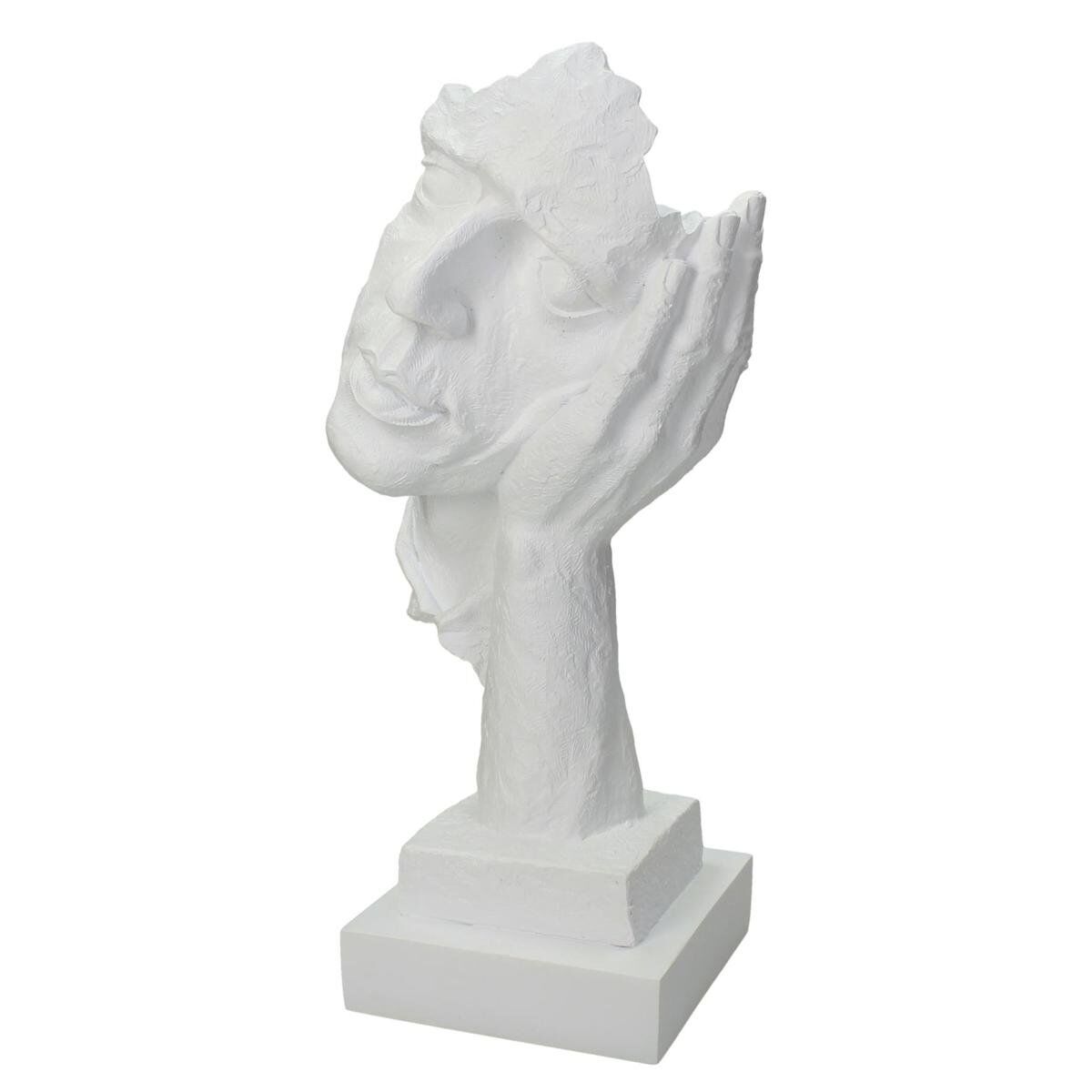 Ornament Face Polyresin White 15.5x13x33cm