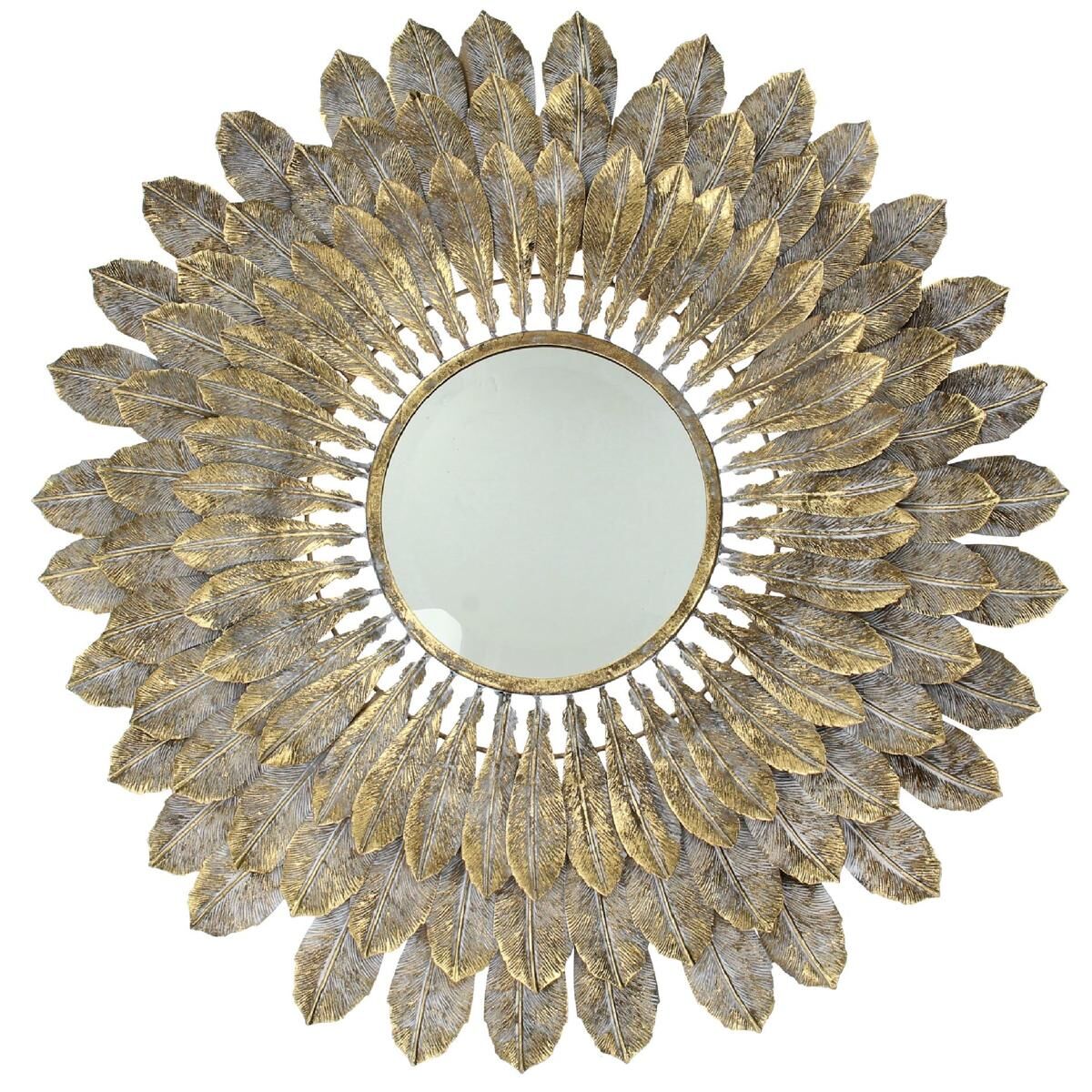Mirror Feather Metal Gold 68.5x4.5x68.5cm