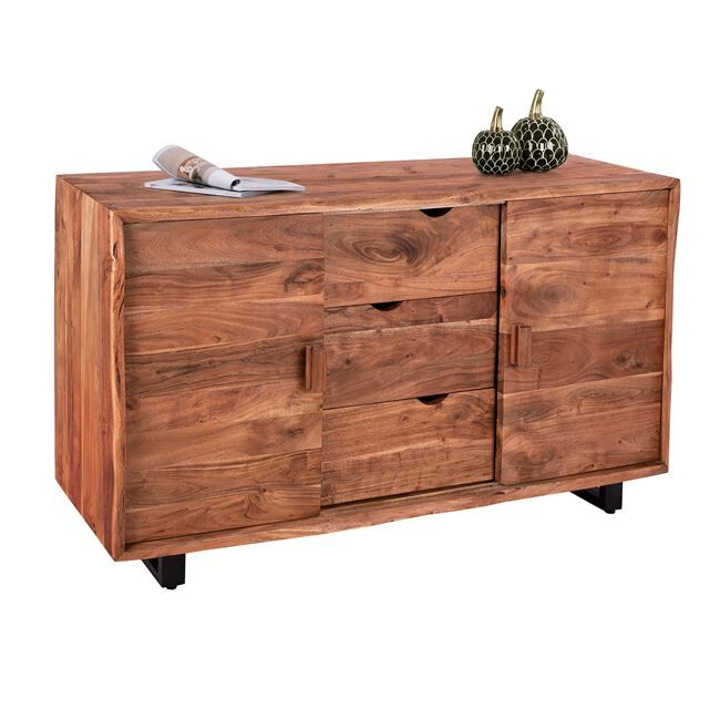 Buffet HM8184 Nicole from solid acacia wood natural 160x45x92cm