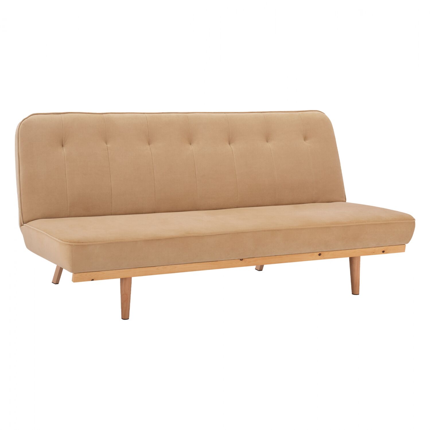 Sofa Bed 3 Seater From Velvet Beige Shade HM3168.07 193x85x88 cm.