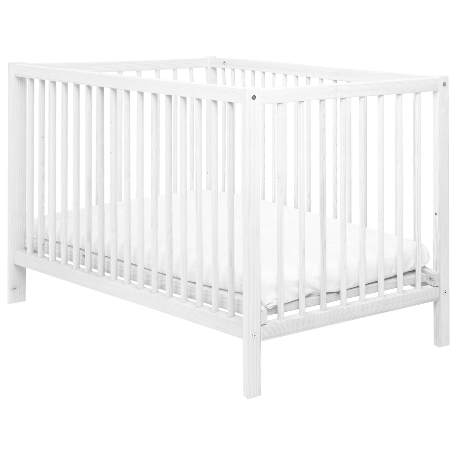 HM9296.02- Baby cradle-bed MIKO, wooden, white, for mattress 120x60cm