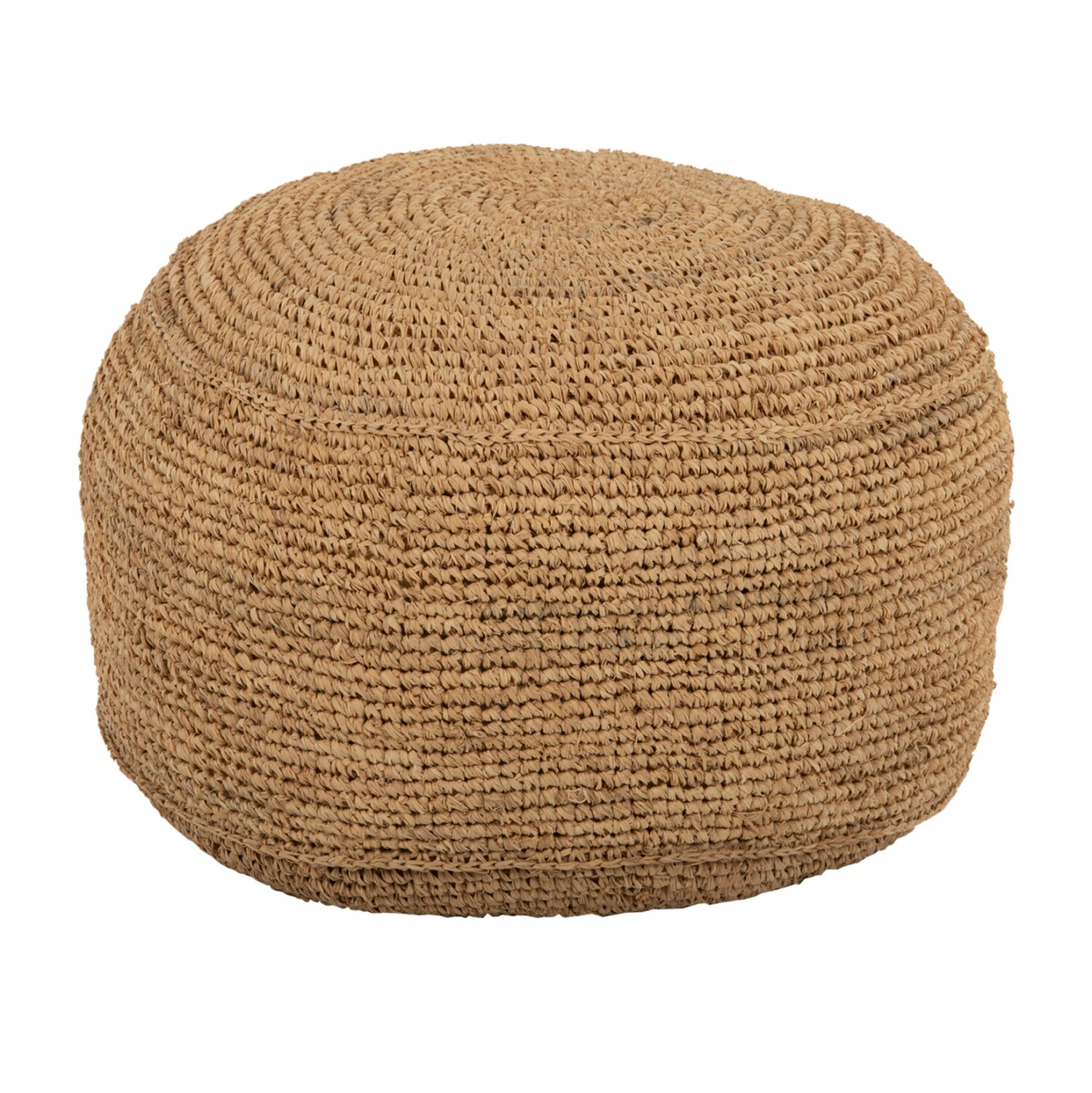 STOOL-POUF AONI HM7828 MADE OF DRIED PALM FIBERS IN NATURAL COLOR Φ48x37Hcm.