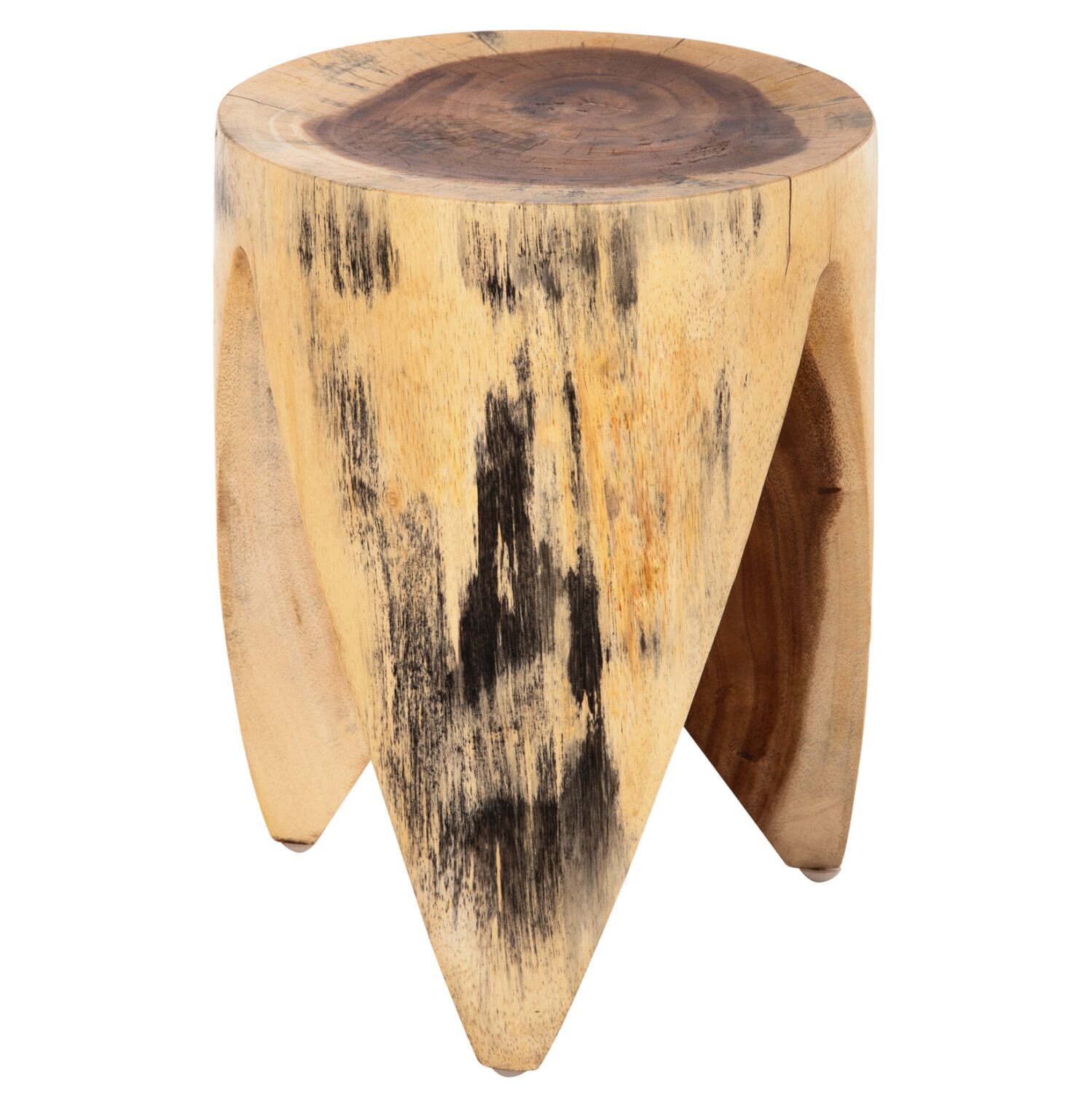 STOOL ONYX HM9755 SOLID SUAR WOOD IN NATURAL COLOR-CLAW SHAPE Φ30Χ40Hcm.