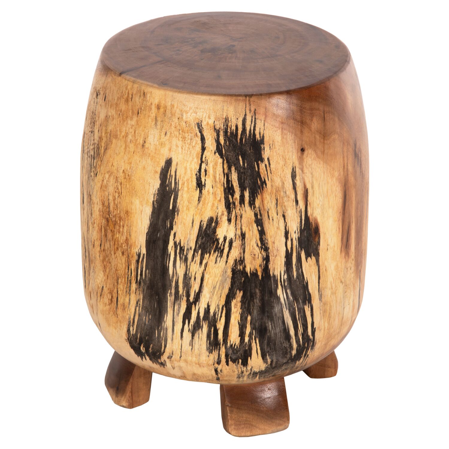 SIDE STOOL BOZZO HM9762 SUAR WOOD IN NATURAL Φ34x46Hcm.
