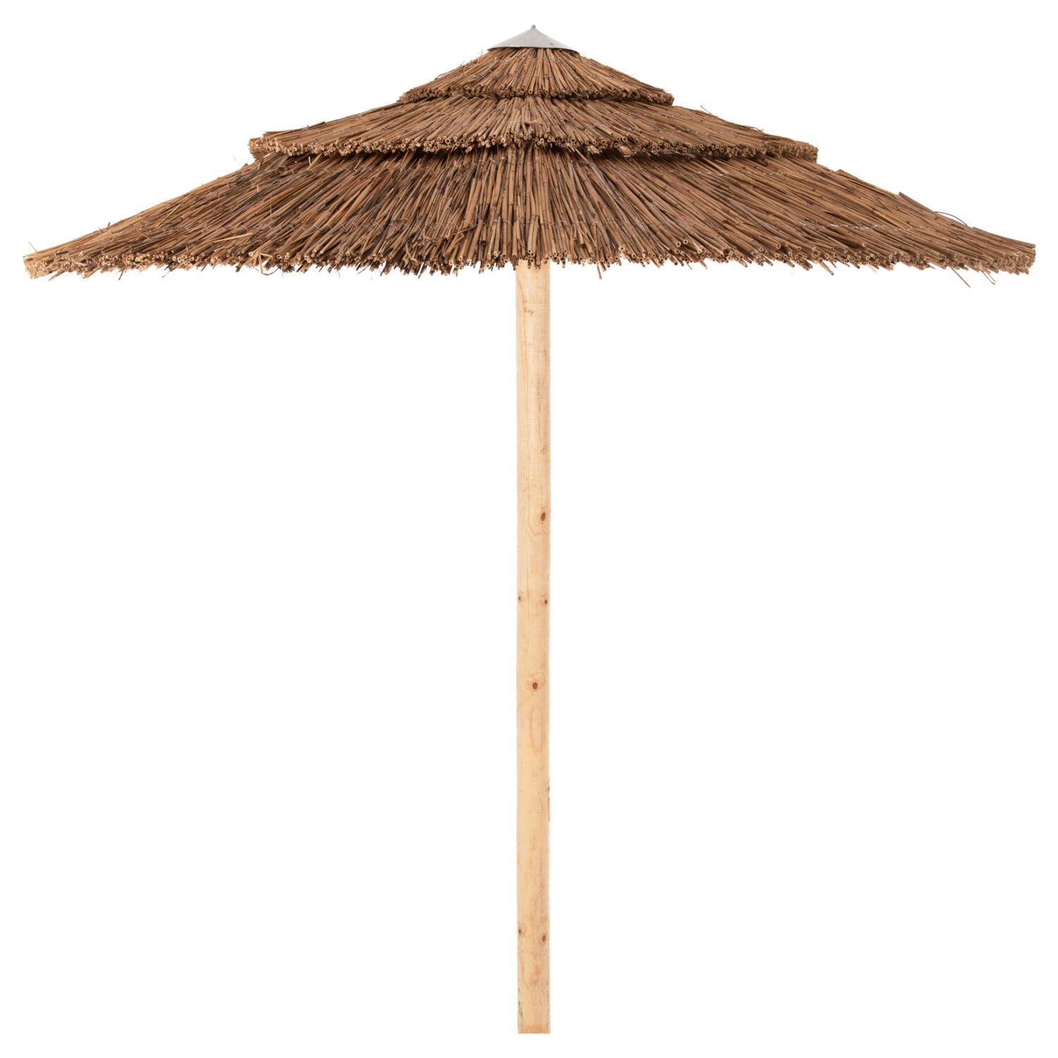 UMBRELLA HM6094 PINE WOOD AND REED SHADE- 3 LEVELS-HEAVY DUTY-275H cm.