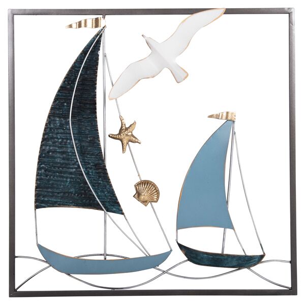 WALL DECORATION SQUARE HM4203 METAL-BOATS 50x6x50cm