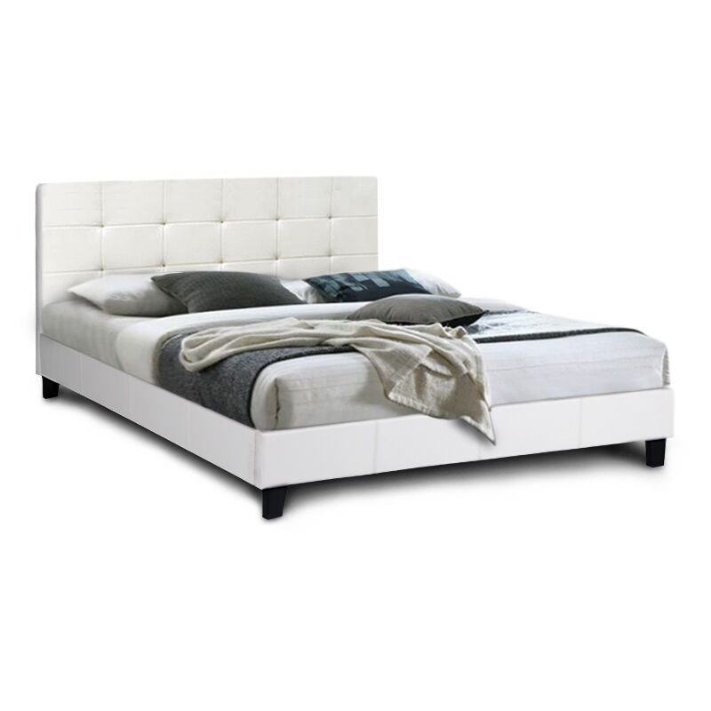 Sissy Megapap PU leather bed in white color 160x200cm.