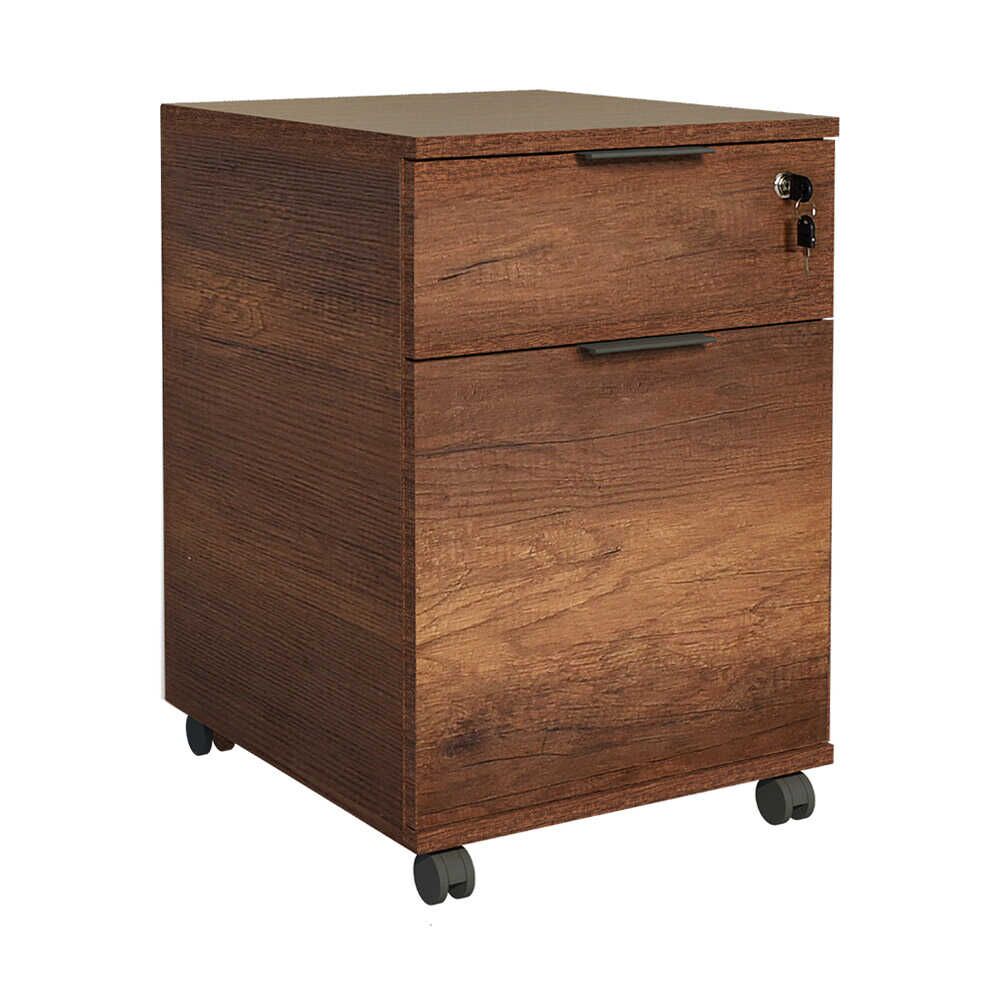 Rio Megapap wheeled office chest of drawers in walnut color 41x45x61cm.