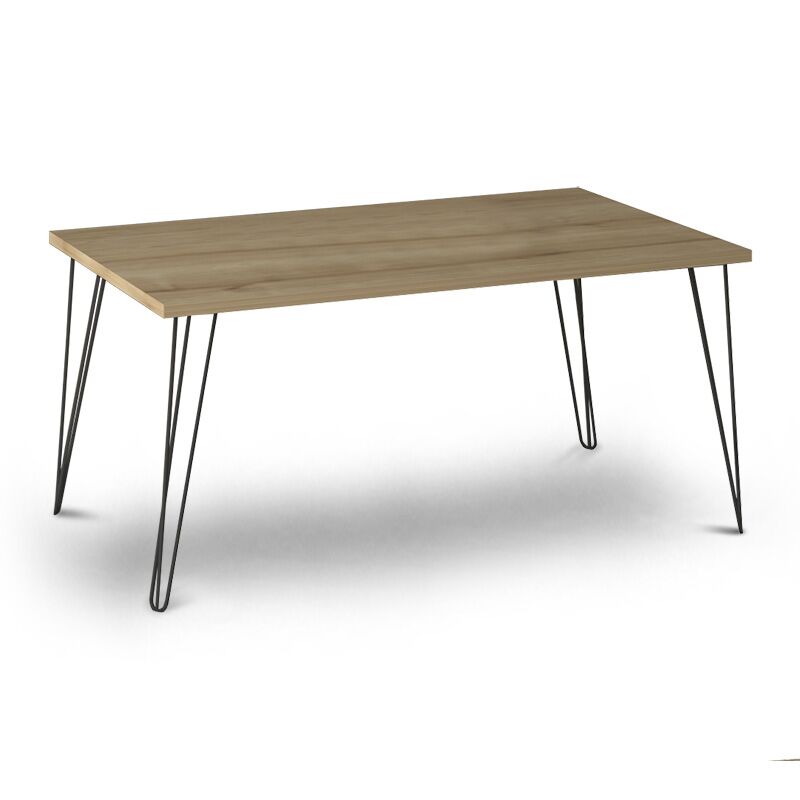 Fiona Megapap metallic - melamine coffee table in oak color 90x55x43cm.