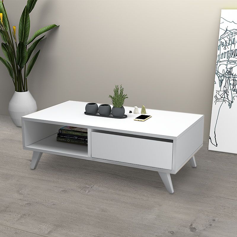 Aster Megapap melamine coffee table in white color 120x56x40cm.