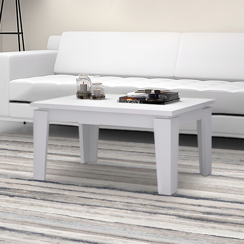 Growth Megapap melamine coffee table in white color 90x45x45cm.