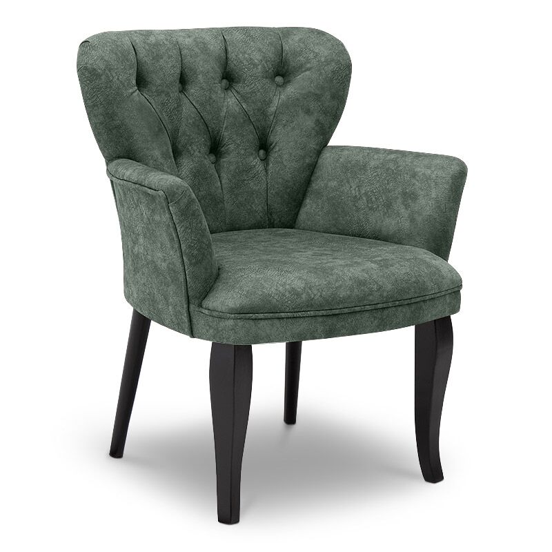 Sebastian Megapap fabric armchair in cypress color 68x62x81cm.