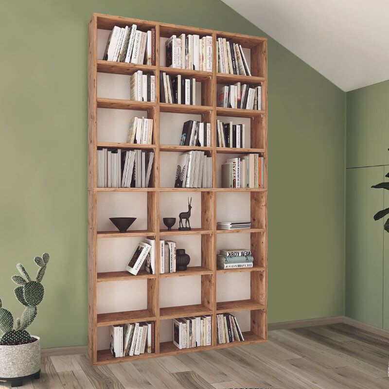 Fyodor Megapap melamine bookcase in pine oak color 102x16x178cm.