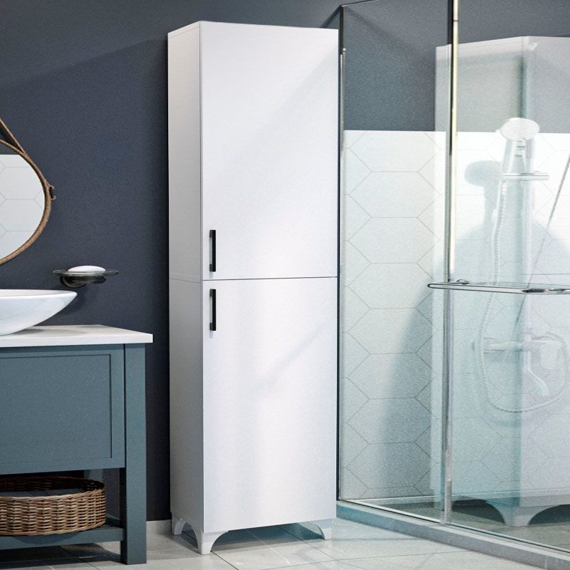 Charlie Megapap melamine kitchen/bathroom cabinet in white color 49x31,8x173,9cm.