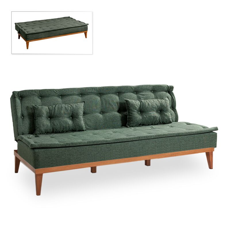 Sofa-bed Veron Megapap three-seater fabric green color 180x80x78cm.