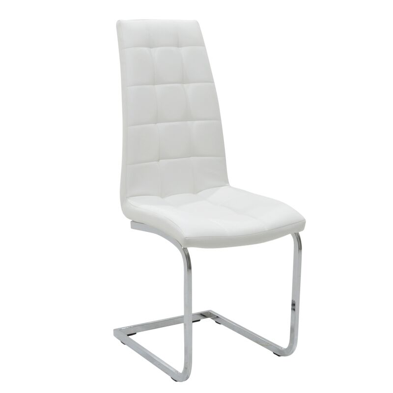 Chair Darrell pakoworld metal chrome with PU white