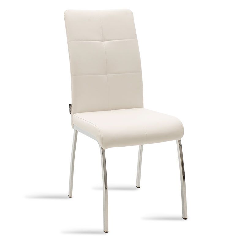 Chair Ariadne pakoworld PU white-chrome leg