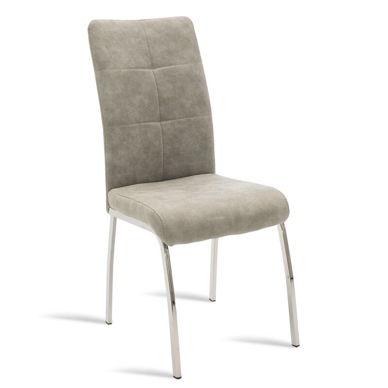 Chair Ariadne pakoworld PU grey-chrome leg