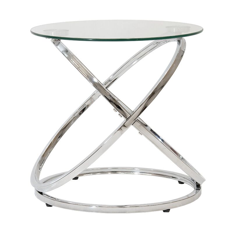 Side table Sabin pakoworld metal-glass 5mm D50x50cm