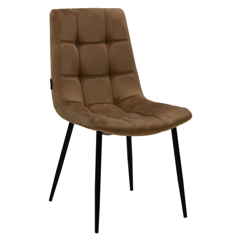 Chair Nola pakoworld brown velvet-black leg