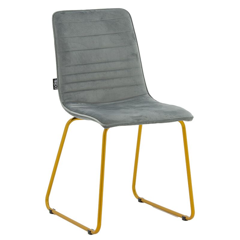 Chair Amalia pakoworld metal golden with velvet grey