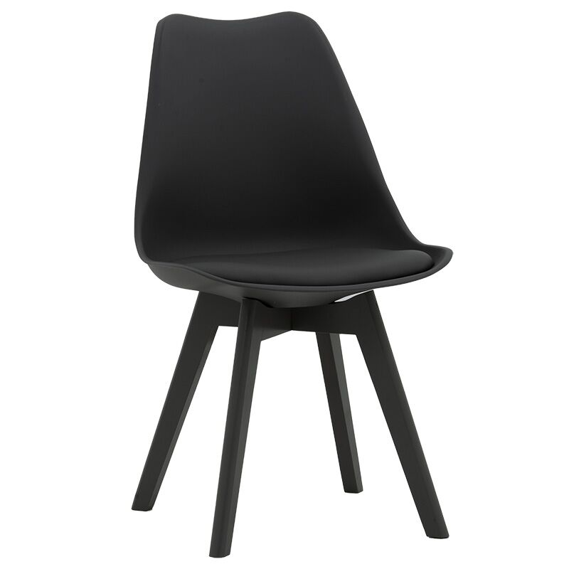 Chair Gaston pakoworld PP with PU color black - black leg wooden
