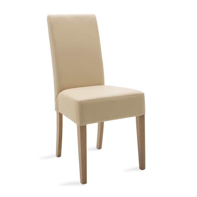 Chair Ditta pakoworld with ecru pu - wooden legs sonoma