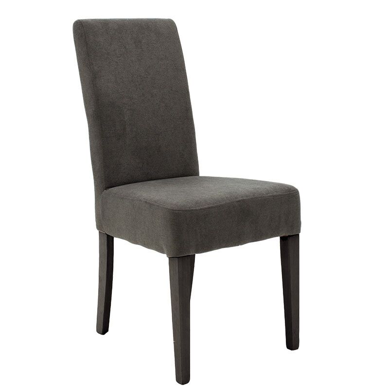 Wooden chair Ditta pakoworld with dark grey fabric - wooden legs black