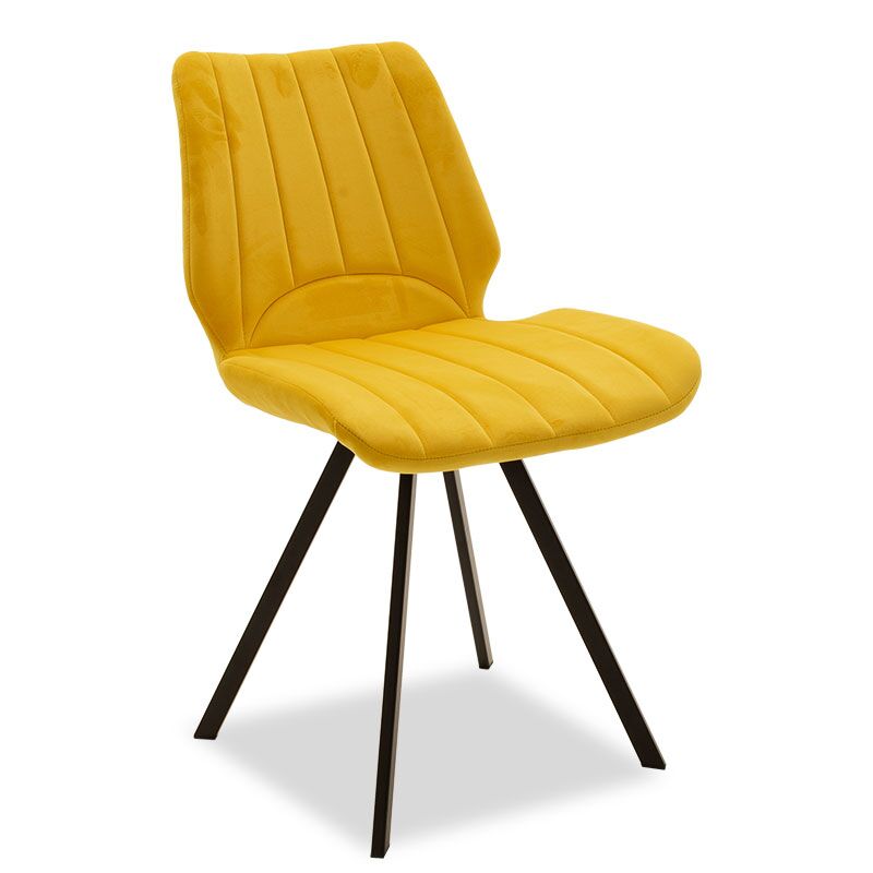 Chair Sabia pakoworld velvet yellow-black leg