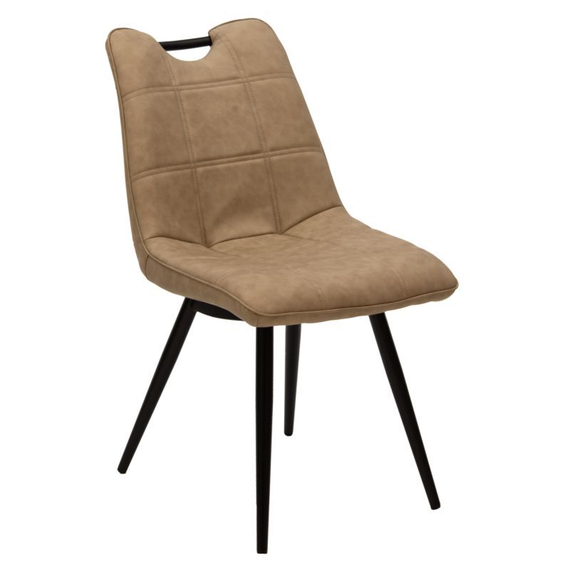 Chair Nely pakoworld PU beige antique-black leg