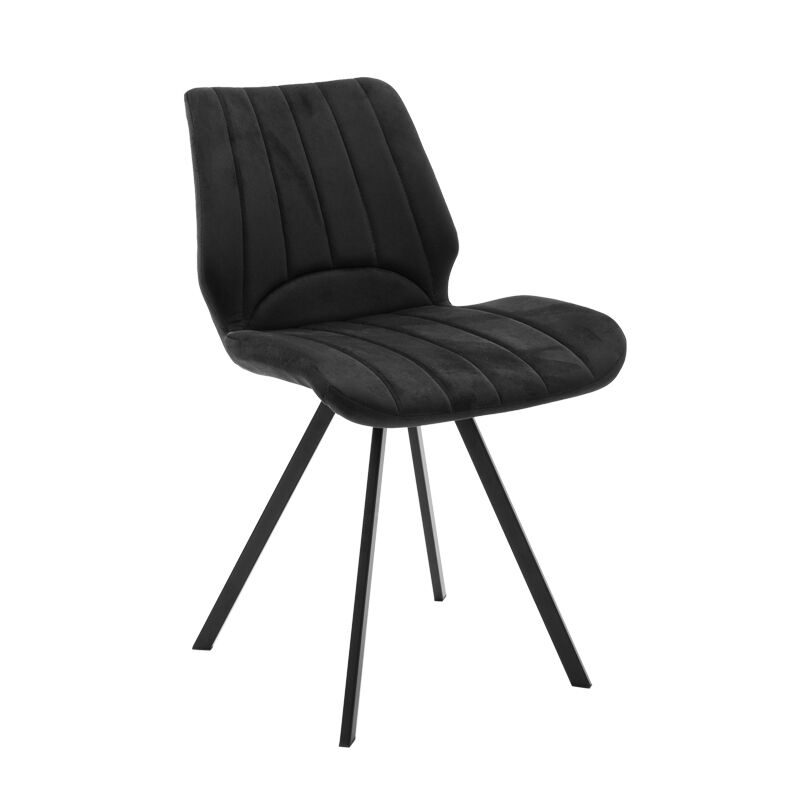 Chair Sabia pakoworld velvet black-black metal leg 46x55x80cm