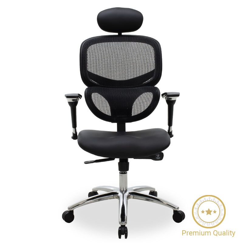 Manager office chair Freedom pakoworld SUPREME QUALITY mesh-pu in black colour