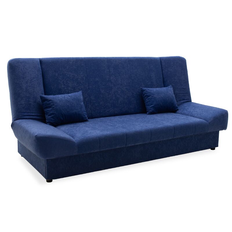 3 seated sofa-bed Tiko pakoworld with storage space  fabric in blue color 200x85x90cm