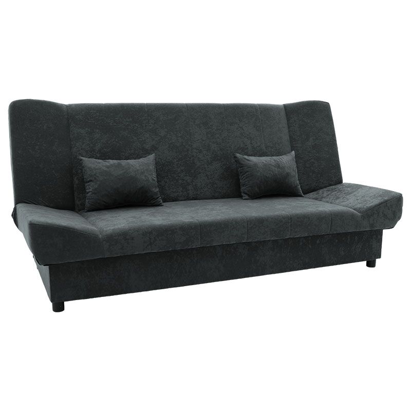 Sofa - bed Tiko pakoworld with storage space fabric in anthracite color 200x85x90cm
