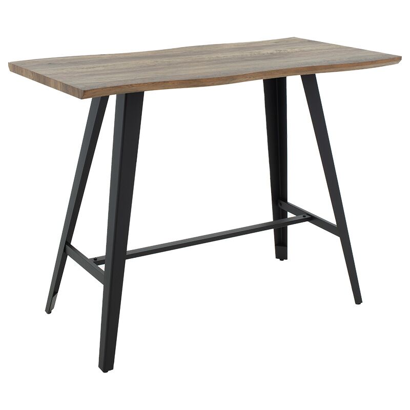Dining table bar Fortitude pakoworld MDF walnut - black metal legs 140x70x103.5cm