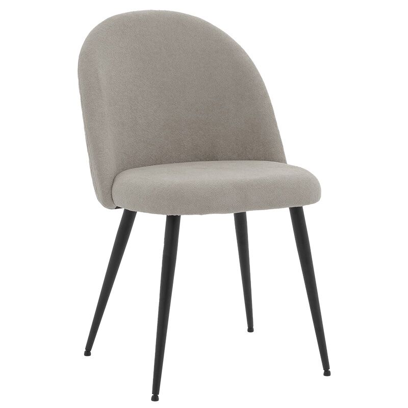 Chair Graceful pakoworld boucle fabric light gray-leg black